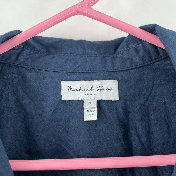 NEW MICHAEL STARS Dress Size Small Bernadette Navy Eyelet Cotton Shirtdress NWOT - Picture 5 of 16